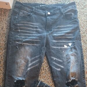Distressed Black Jeans